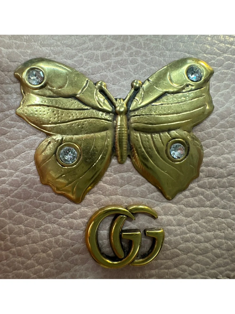 Gucci Pink Leather Butterfly Wallet